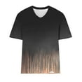 thumbnail image 4 of Womens Tops under $5 Plus-Size Short Sleeved V-Neck Printing Base Shirt Brown XL, 4 of 5