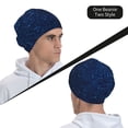 thumbnail image 6 of Xecao Sparkling Blue Glitter Print Knit Hat,Winter Beanie for Men Women, Beanie Soft Warm Ski Stocking Cuffed Cap, 6 of 7