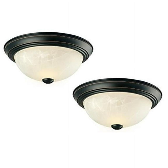 11 in. 2 Light Ceiling Mount Light, Oil Rubbed Bronze - Pack of 2