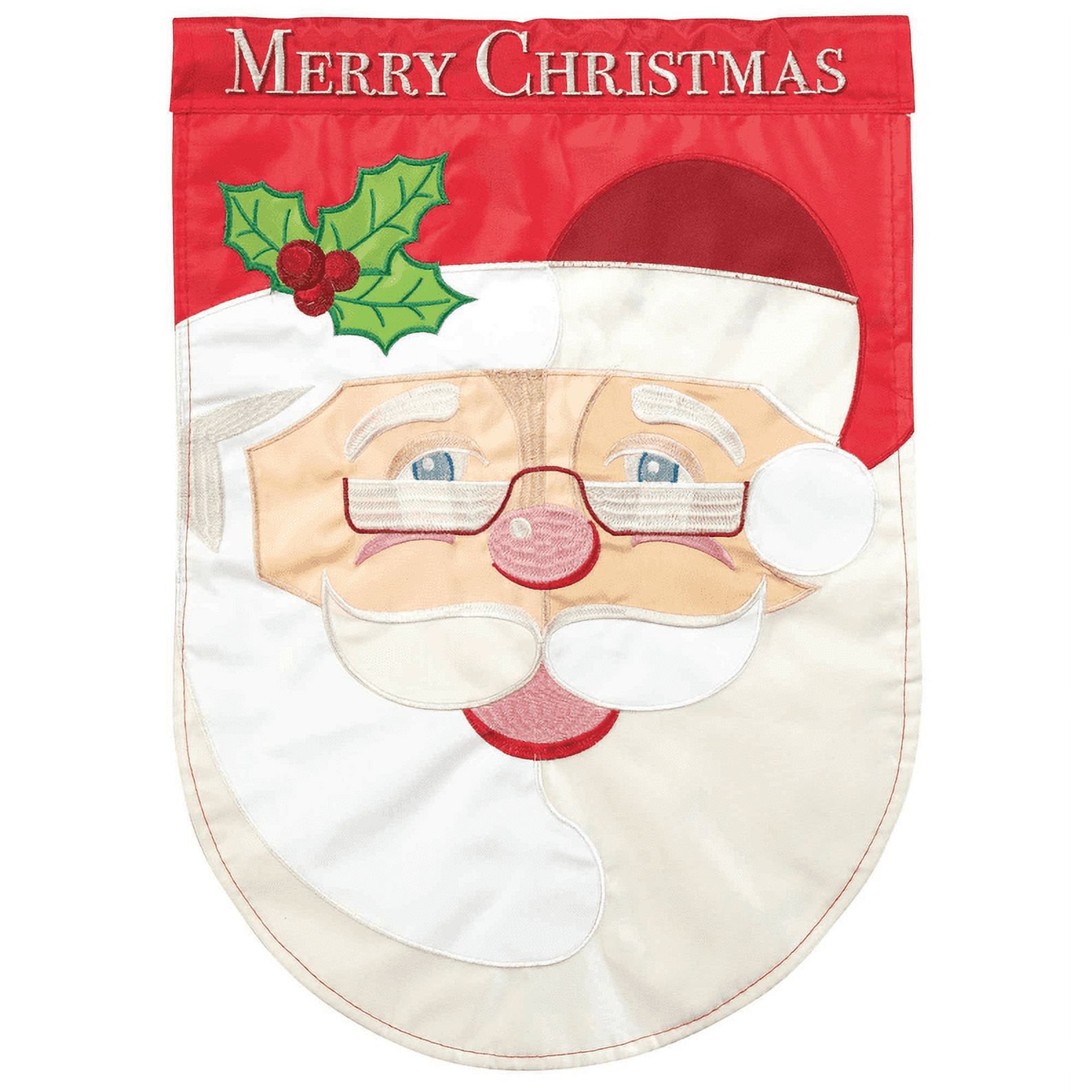 Magnolia Gardens M001426 29 x 42 in. Santa Merry Christmas Double Applique Garden Flag - Large