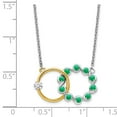 thumbnail image 3 of Primal Gold 14 Karat Two-tone Emerald and Diamond 18-inch Circles Necklace, 3 of 3