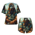 thumbnail image 5 of Picia Forest Meditating Gorilla Pajamas Sets for Women Soft Short-Sleeved Pjs with Lounge Shorts Two Piece Sleepwear-X-Large, 5 of 9