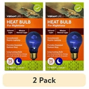 (2 pack) Vibrant Life Nighttime Heat Bulb for Reptiles, 75 Watts