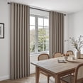 thumbnail image 4 of Jainmy Linen-Look Semi-Sheer Curtains, Back Tab Drapes with Hooks Living Room Bedroom ,Set of 2 Panels,52x84 inch, Dark Flax, 4 of 10