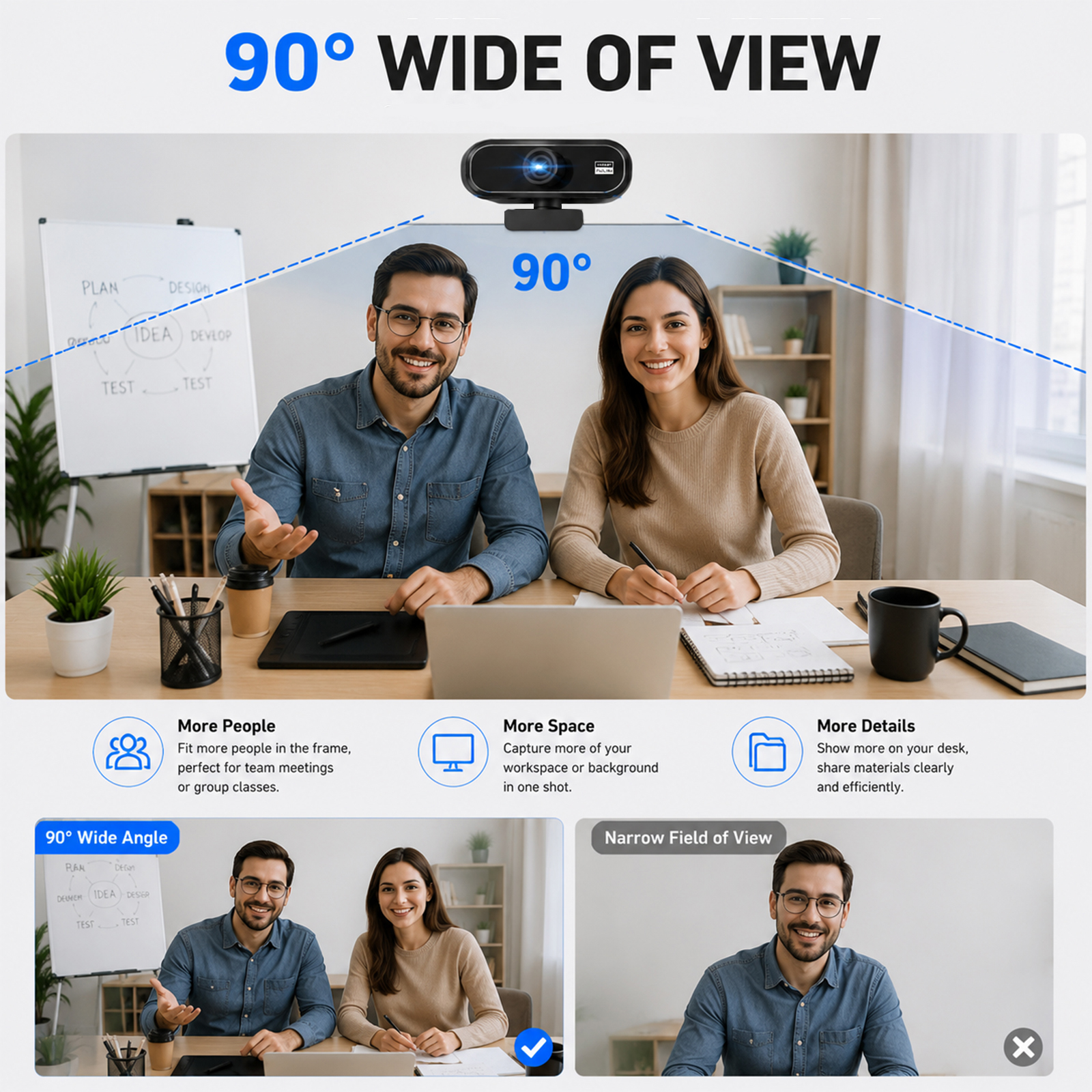 RONY 1080P Webcam with Auto Focus & Noise Canceling Mic photo 3