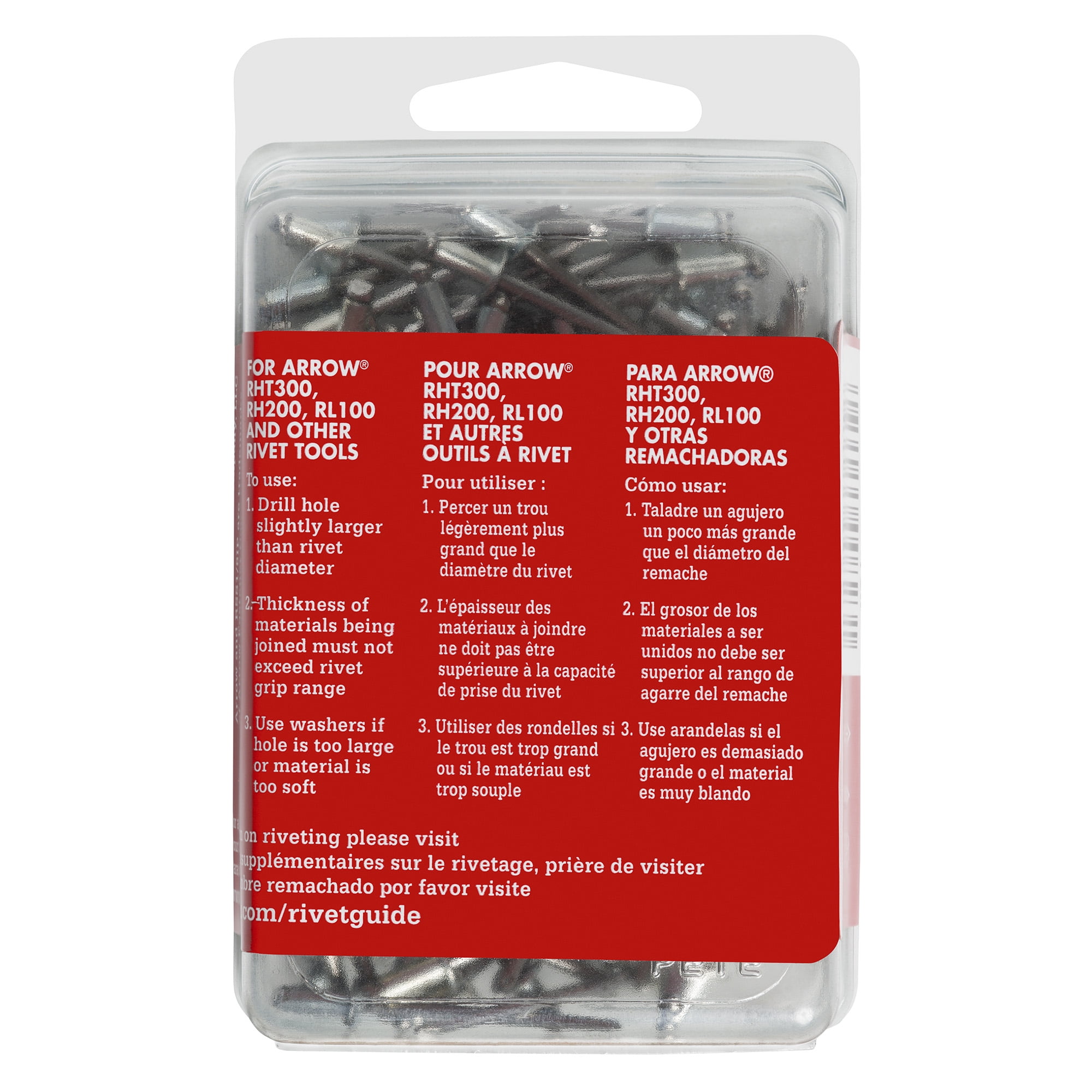 Arrow RSS1/8IP Short Steel Rivets, 100 Pack