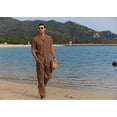 thumbnail image 2 of COOFANDY Men's 2 Piece Summer Beach Linen Button Down Shirt & Pant Outfit Set, 2 of 12