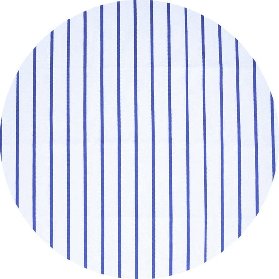 Ahgly Company Machine Washable Indoor Round Solid Blue Modern Area Rugs, 5' Round