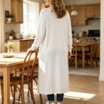thumbnail image 5 of cocolona Long Cardigan for Women LightWeight Long Sleeve Open Front Outerwear Elegant Solid Color Long Jacket with Pockets, 5 of 6