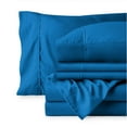 thumbnail image 3 of Bare Home Luxury Bed Sheet Set - Premium 1800 Collection - 6 Piece - Queen, Medium Blue, 3 of 8