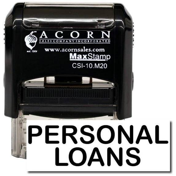 Self-Inking Personal Loans Stamp with Green Ink