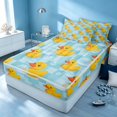 thumbnail image 3 of Erosebridal Kawaii Duck Zipper Full Size Comforter Sets with Fitted Sheet and 2 Pillowcases, Marine Animal Zipper Bedding Set, Stars Reversible, 3 of 7