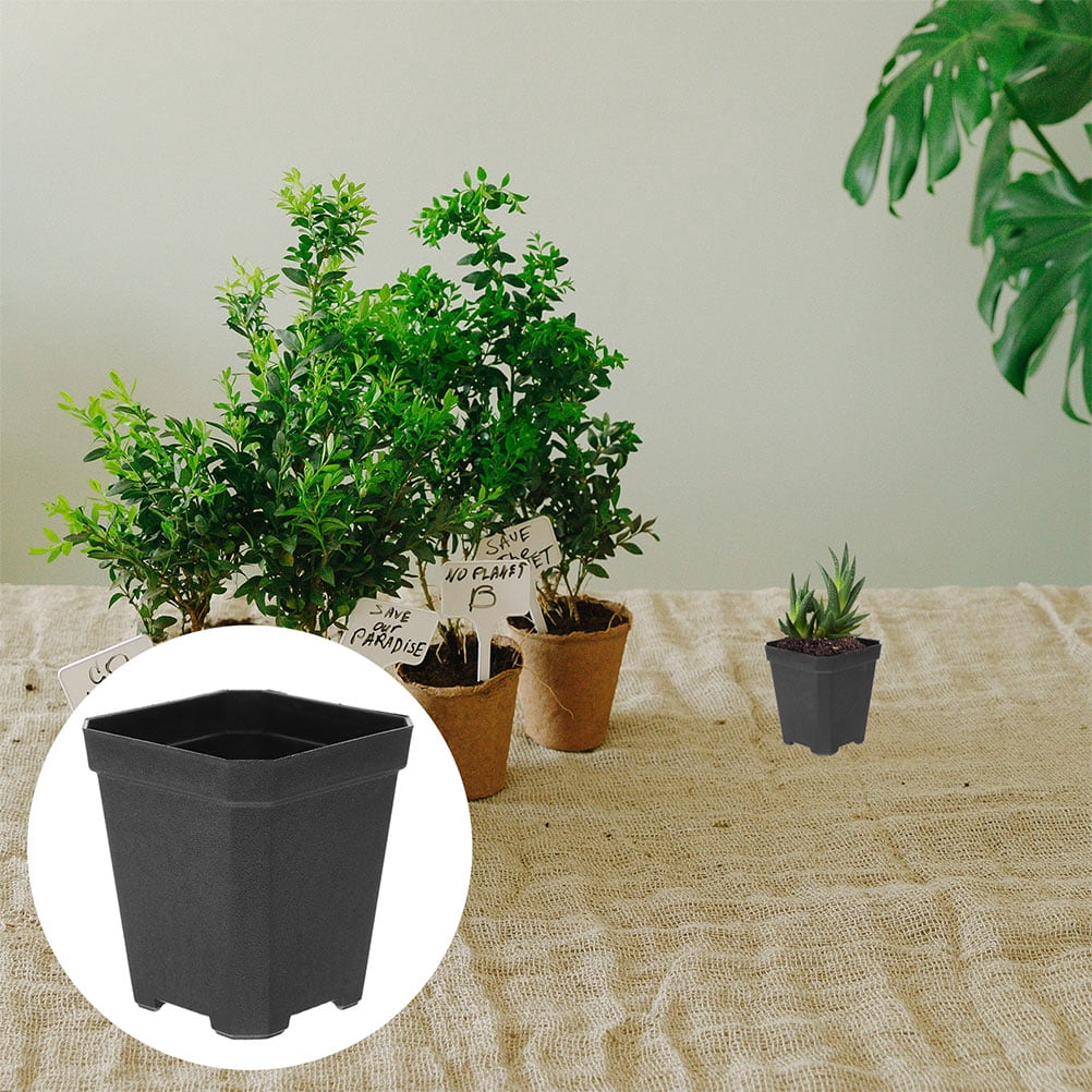 LOLIPPYY 20pcs Horticultural Planter Pots in Black for Gardening