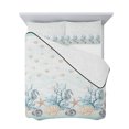 thumbnail image 7 of Aqua Coastal Shell Twin XL Size Down Alternative Comforter, Lightweight Comforter Quilt Bedding Set with Pillow Shams Nautical Coral Starfish Seahorse All Seasons Bed Comforter Duvet Insert 68"x98", 7 of 7