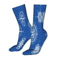 thumbnail image 5 of KLL Compass Print Womens Crew Socks Athletic Middle Tube Long Socks Novelty Socks Gifts For Men, 5 of 7