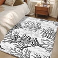 thumbnail image 4 of Summer Black Ocean Coral 3x5 Area Rugs for Living Room, Gray Gradient Sea Marine Life Non Slip Floor Mat Washable Low-Profile Indoor Carpet for Bedroom, Dining Room, Bathroom, 4 of 9