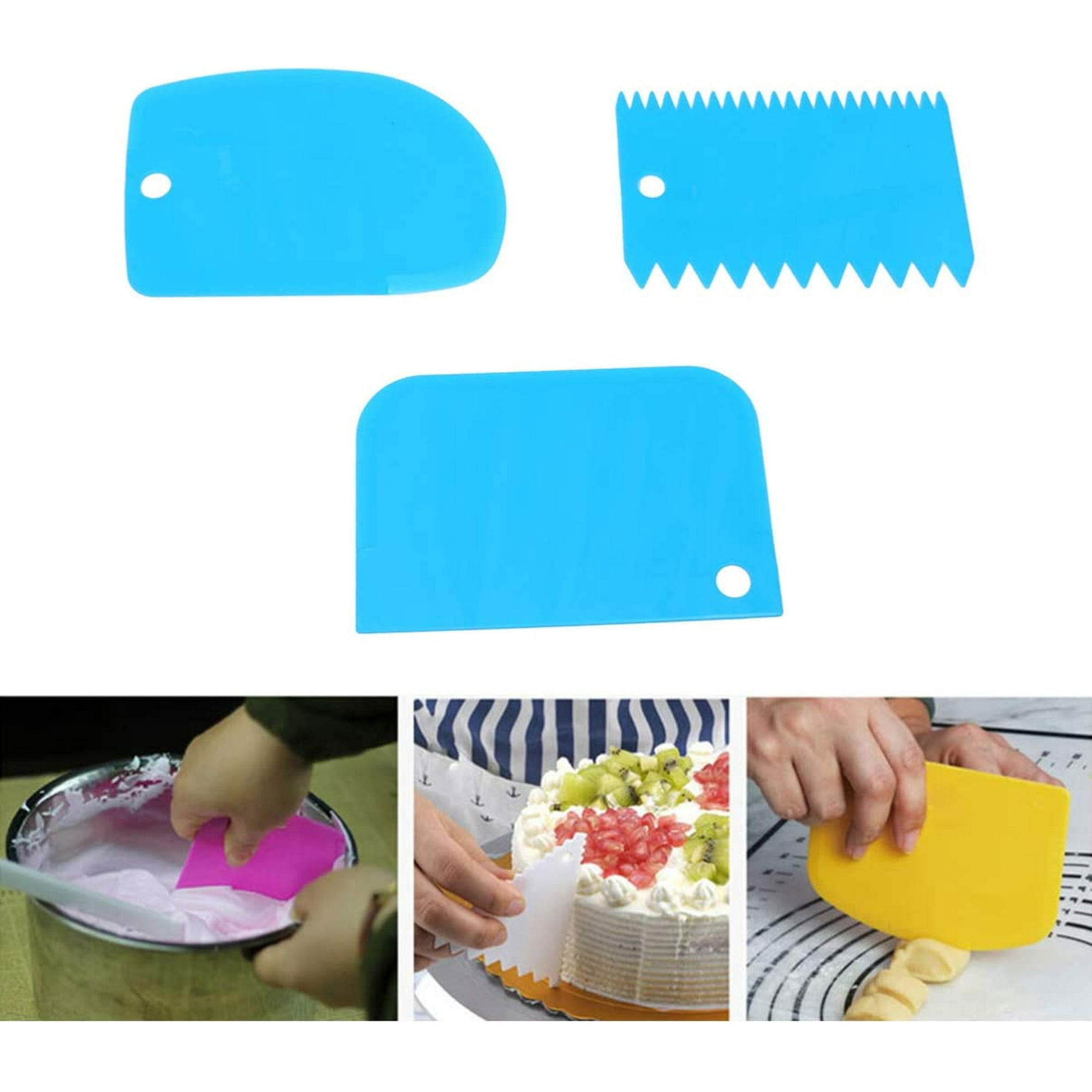 Cake Scraper Cake Smoother Tool Set Plastic Cake Icing Scraper