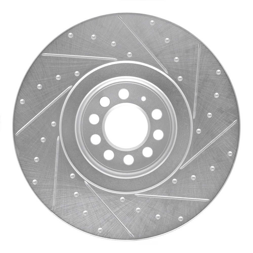 Dynamic Friction Company 631-74026D DFC Brake Rotor - Drilled And Slotted - Silver