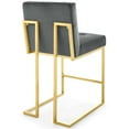 thumbnail image 4 of Modway Privy Gold Stainless Steel Performance Velvet Counter Stool in Gold Charcoal, 4 of 8