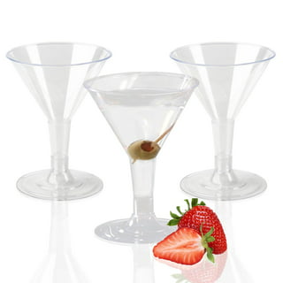 GET SW-1430-1-CL-EC 3 oz. Mini Martini Glasses, Shot Glasses, Reusable  Plastic, Dishwasher Safe (Pack of 4)
