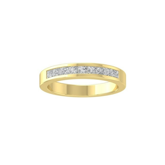 ARAIYA FINE JEWELRY 14K Yellow Gold Lab Grown Diamond Wedding Band Ring (1/2 cttw, D-F Color, VS1 Clarity) Size 7.5