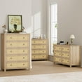 thumbnail image 4 of Commode en Rotin pour Chambre, Commode en Rotin, Commode Moderne en Bois avec 4/5 Tiroirs, Armoire de Rangement Table de Chevet pour Garde-Robe, Salon et Entrée, 4 of 9