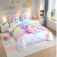 thumbnail image 3 of Erosebridal Kawaii Unicorn Bedding Full Size, Personalized Letter B Comforter Sets With Sheets, Cute Stars Clouds Bedding Sets Full Size, Breathable Room Decorative,7-Piece Reversible, 3 of 5