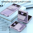 thumbnail image 5 of Compatible with Samsung Galaxy Z Flip 4 Case with Screen Protector,Hinge Protection Anti-Fingerprint Shockproof Electroplated Case Phone Cover Case for Samsung Galaxy Z Flip 4 5G Purple, 5 of 14