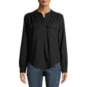 Time and Tru Women's Long Sleeve Utility Shirt