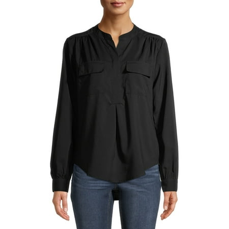 Time and Tru Women's Long Sleeve Utility Shirt
