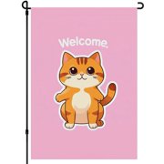 Cat Lover Garden Flag for Outdoor Kitchen Decorative Setbathroom Hand Back Yard Decor Double Colored Cute Cat Kitten Fluffy Cat Porch Flags for Backyard Balcony (28x40inch)