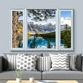 thumbnail image 3 of wall26 Canvas Print Wall Art Window View Snow Capped Mountain Range Forest Lake Wilderness Nature Photography Realism Scenic Landscape Colorful Multicolor for Living Room, Bedroom, Office - 16"x, 3 of 5