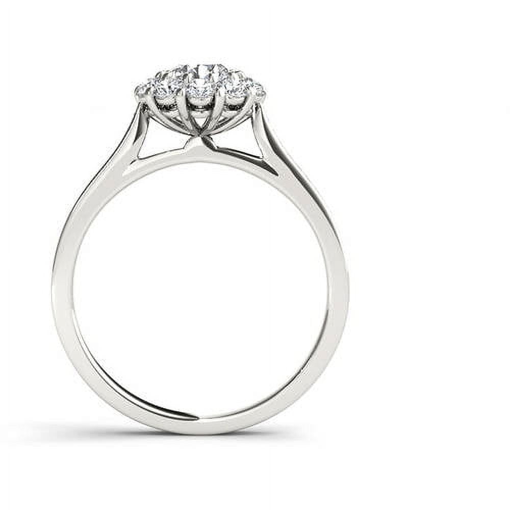 1-1/4 Carat T.W. Diamond Flower-Shape Halo 14kt White Gold Engagement Ring