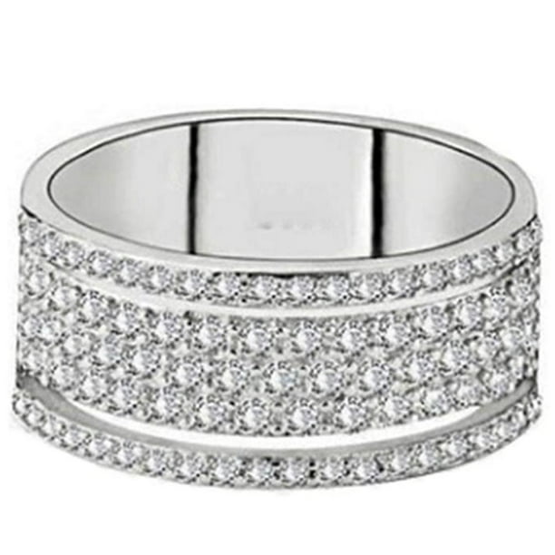 Anillo De Compromiso De Diamante Completo Brillante Para Mujer, Anillo De Circonia Cúbica, Anillo De Diamante Cz A La Moda, Anillo De Boda Para Mujer Scienceny AP007672-03
