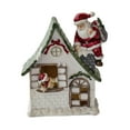 thumbnail image 3 of Figura de casa de pueblo navideña iluminada, decoración navideña, estatua decorativa navideña Papá Noel, 3 of 9