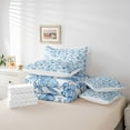 thumbnail image 6 of Manfei Girls Female Chic Floral Leaves Twin Bedding Sets 7-Piece,Botanical Plants Bedding Comforter Set Microfiber,Blue White Breathable Sheet Sets,Lightweight Room Decor,Reversible, 6 of 8