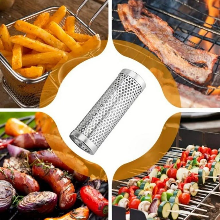 12in Stainless Steel BBQ Grill Smoker Box Tube for Wood Pellet Pipe Smoking Meat