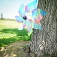 thumbnail image 2 of In the Breeze 2622 — 18-inch Striped Iridescent Pinwheel Spinner — Colorful Mylar Wind Spinner for Yards and Gardens, 2 of 5