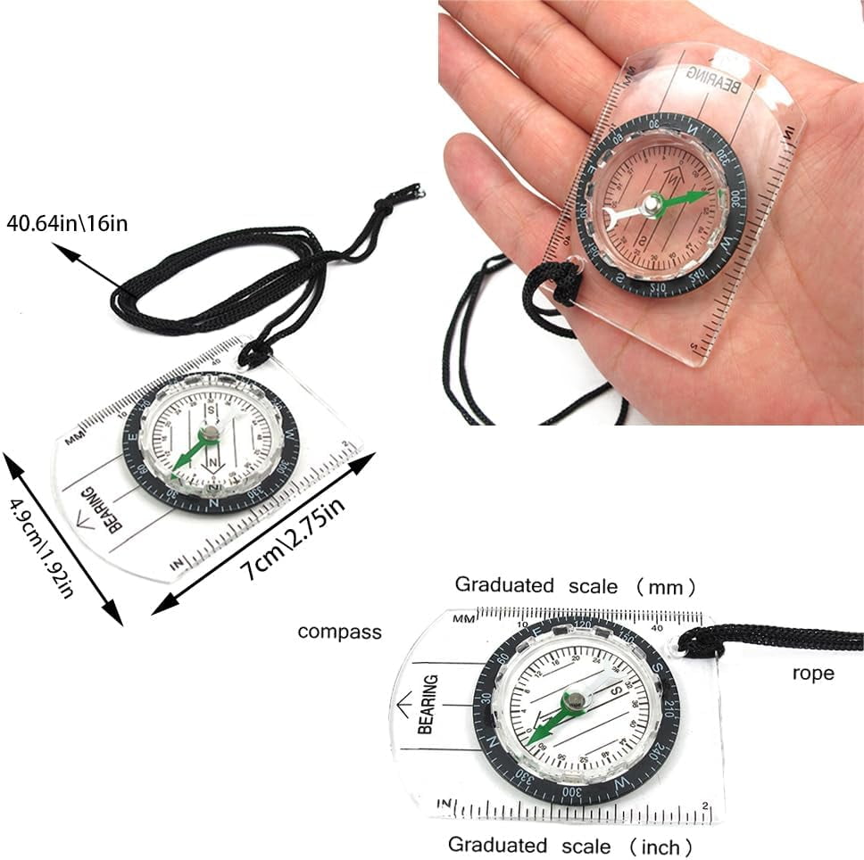 Orienteering Compass Set - Waterproof, Map Compass for Hiking, Backpacking, Camping, Travelling