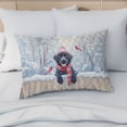 thumbnail image 4 of Playful Labrador Retriever Welcomes Winter Snowy Day with Cardinal Bird Quilt Pillowcase Lab Dog Lover Gifts Throw Pillow Cover Bed Home Decor - 12017, 4 of 5