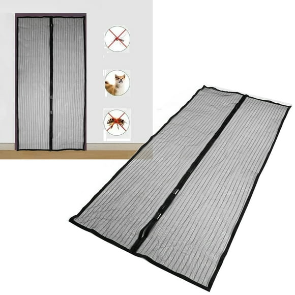 Screen Door Retractable Mesh Pet And Kid Friendly Curtain Works With Sliding Door, Front Doors 82.7x39.4in