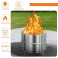 thumbnail image 6 of SHINPT 19.3 x 19.3 x 16.7in Stainless Steel Smokeless Fire Pit with Carry Bag, Portable Wood Burning Fire Pit Tabletop for Outside Patio Camping and Bonfire, Silver, 6 of 9