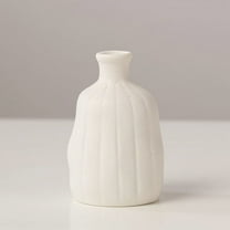 Ikebana Vase Bud Flower Arrangement Hydroponics Colorful Ceramic Decorative Vase (White)