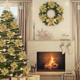 thumbnail image 5 of MINKUROW Poinsettia Artificial Flowers with Clips and Stems Sequins Glitter Christmas Faux Flowers Tree Ornaments Poinsettia Decorations for Xmas Wedding Party Wreath 10Pcs-Light Gold, 5 of 6