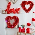 thumbnail image 4 of Sunjoy Tech Valentine Heart Shaped Wreaths Red Tinsel Heart Shaped Wreaths with Foil Hearts Love Hanging for Valentine's Day Wedding Front Door Wall Decor, 4 of 7