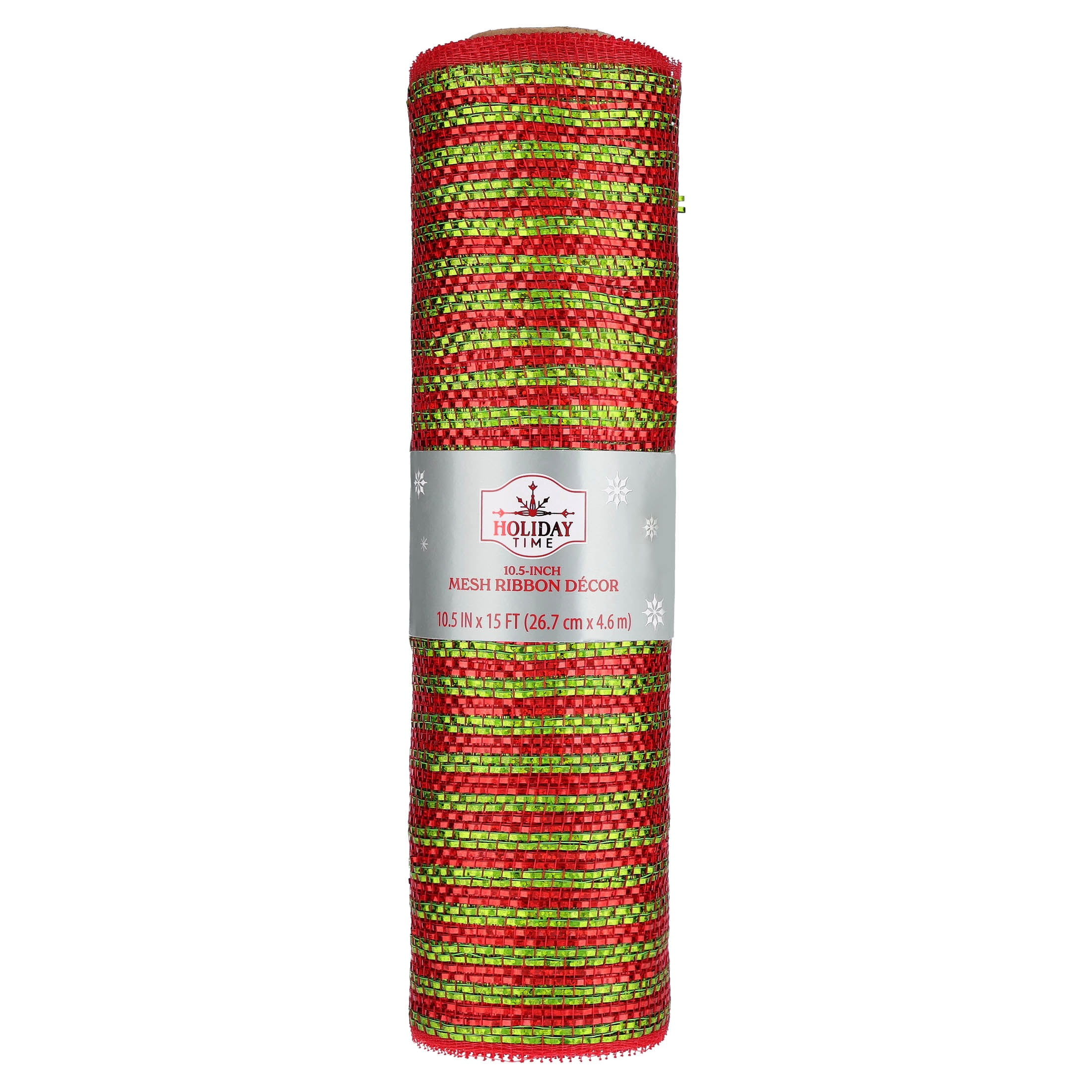 Red and Green Mesh Christmas Ribbon, 10.5" x 15', by Holiday Time