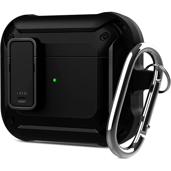 GFDYREE pour Étui AirPods 3 2021, Verrou Sécurisé Amélioré, Coque Intégrale Robuste, Coque Blindée Antichoc, Étui de Protection Robuste avec Porte-Clés pour Étui de Recharge Sans Fil AirPods 3e Génération 2021