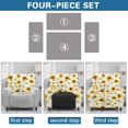 thumbnail image 6 of Xoenoiee Sunflower Leaves Pattern Recliner Cover 4 Pieces Lazy Boy Chair Covers Breathable Recliner Sofa Slipcover Anti-Slip Fitted Furniture Protector with Elastic Bottom, 6 of 7