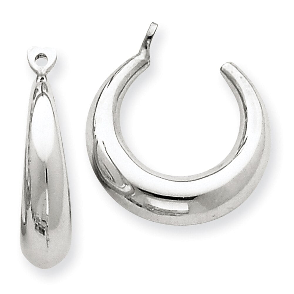 Lex & Lu 14k White Gold Polished Hoop Earrings Jackets LAL76822 Lex & Lu 14k White Gold Polished Hoop Earrings Jackets LAL76822