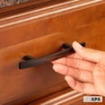 thumbnail image 3 of Ilyapa Oil Rubbed Bronze Kitchen Cabinet Handles - 3 inch Hole Center Curved Bar Pulls - 10 Pack of Kitchen Cabinet Hardware, 3 of 6